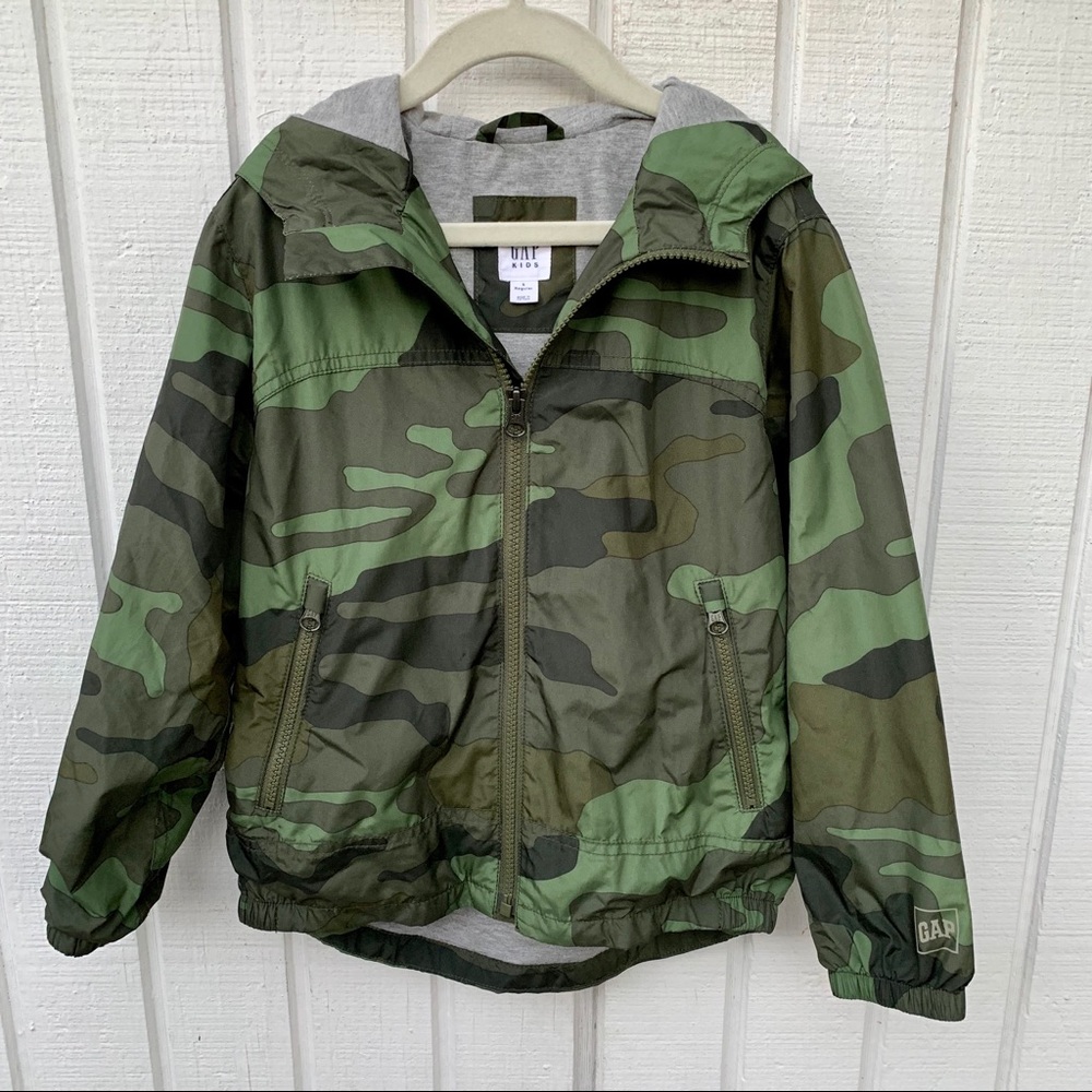 Gap Kids Jersey Lined Camo Windbuster Jacket